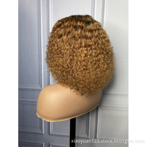 Mauqueen  Wholesale Brazilian Short Curly Bob 100% Virgin Cuticle Aligned 13*4 T Lace Front Human Hair Wigs  For Black  Women